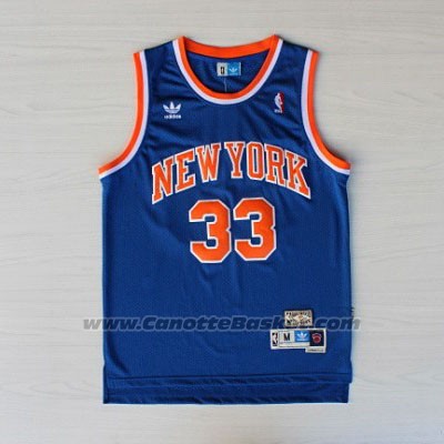 Maglia New York Knicks Patrick Ewing #33 Retro Blu